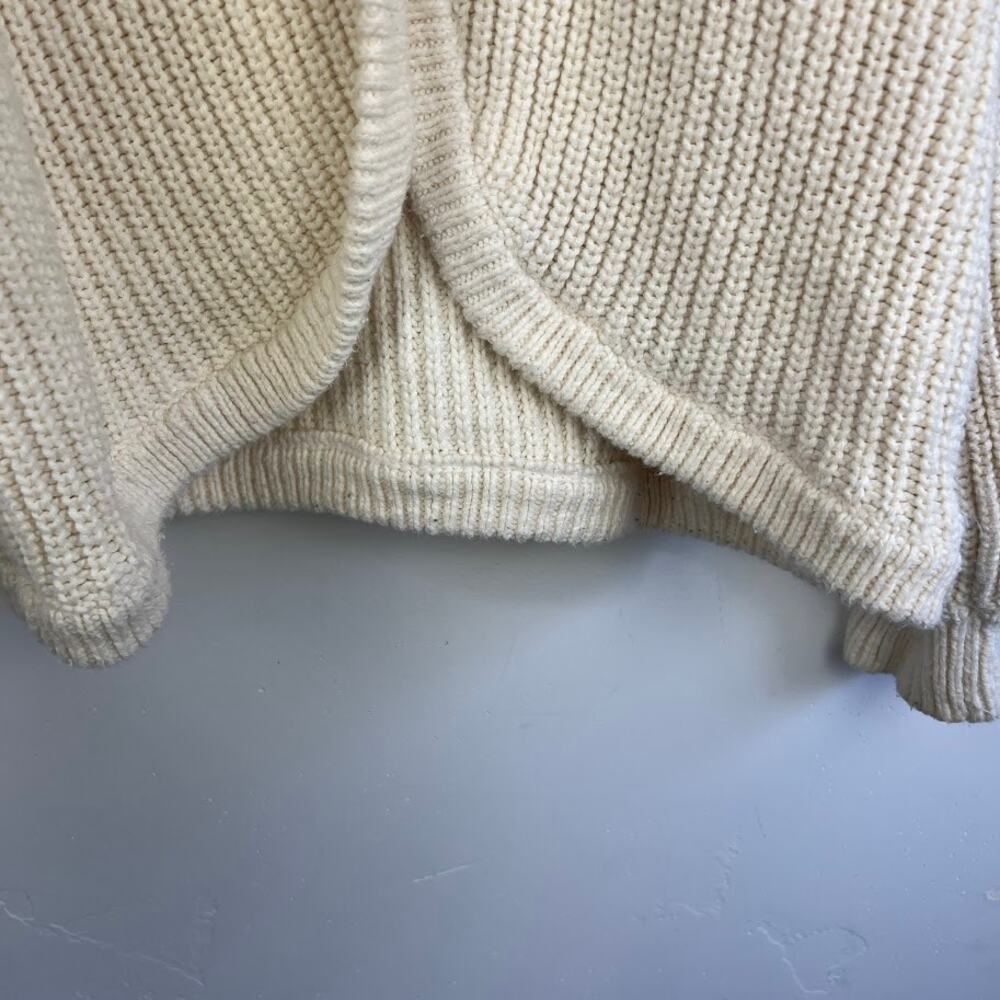 Madewell Shirttail Cardigan Sweater Chunky Size M Antique Cream - Picture 4 of 10